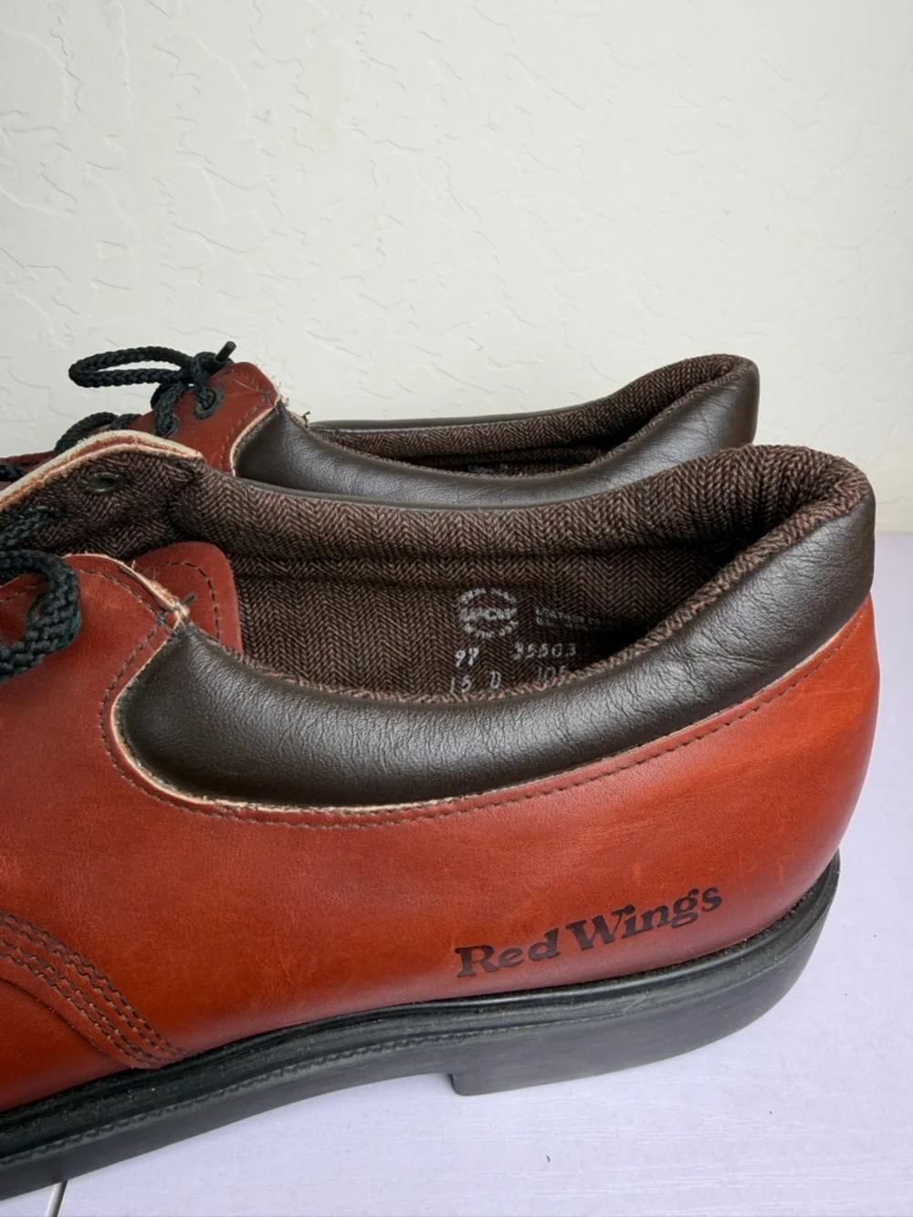 Red Wing loafers size 15 d like new leather shoes